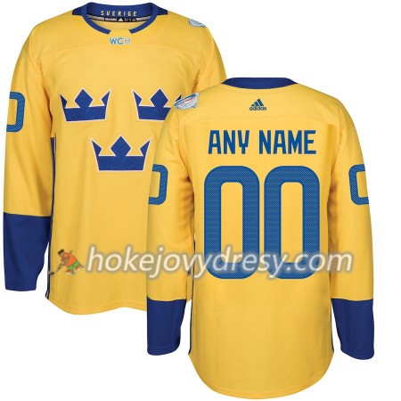 Pánské Hokejový Dres Švédsko Personalizované Světový pohár v ledním hokeji 2016 Žlutá Premier